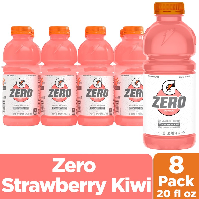 Gatorade Thirst Quencher Zero Sugar Sports Drink, Strawberry Kiwi, 20oz