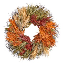 Nearly Natural 26in. Fall Sorghum Harvest Autumn Artificial Wreath