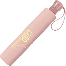 Happy Rain Folding Umbrella with Automatic UV50 UV Protect, flamingo