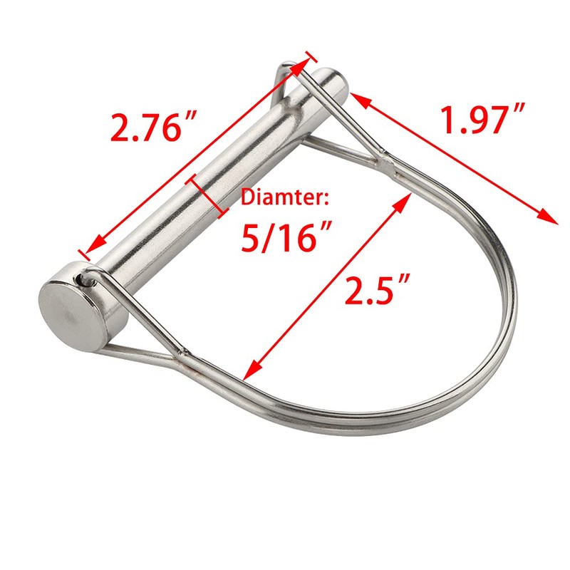 2 Pack Safety Coupler Pin 5/16" x 2-3/4"(8mm x 70mm),