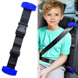 Car Seat Belt Adjuster for Kids Car Seat Belt Clip Car Shoulder Neck Safety Positioner Belt Strap Child Restraint Harness for Car Safety Car Seat Belt Harness for Kids Over 4 Years Old (Blue)
