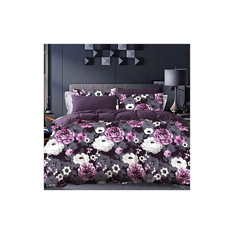 Luxton Antonella Garden Floral Plum Quilt Cover Single Botanical 2pcs