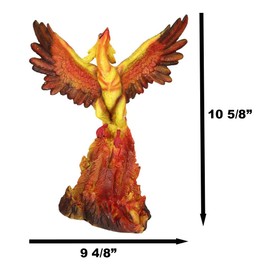 Ebros Gift "Fawkes Resurrection of The Phoenix Fire Bird Rising Out of The Burning Ashes Statue Symbol of Transformation and Rebirth Figurine