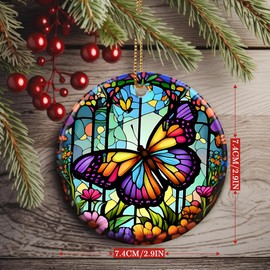 Colorful Ceramic Butterfly Christmas Ornament, Butterfly Ornaments for Christmas Tree, Holiday Decorations, Christmas Decor, Butterfly Lovers, Butterfly Gifts, Christmas Ornament Gift Ideas