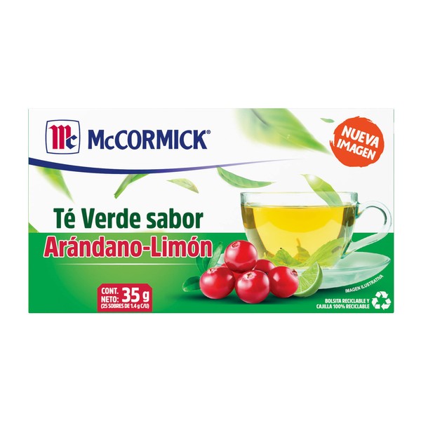 McCormick Té Verde Sabor Arándano con Limón 25 sobres