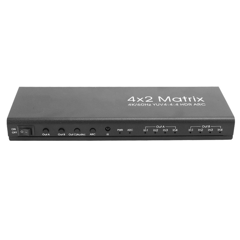 4x2 4K 60Hz HDMI 2.0 Matrix Switcher Splitter Adapter YUV4:4:4