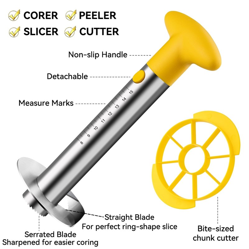 ZAFNAH Pineapple Corer and Slicer Tool, Pineapple Cutter and Corer,