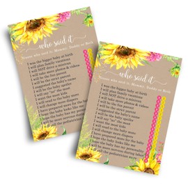 Sunflower Baby Shower-Spiele „Mommy or Daddy Guess Who“ (25 Stück)