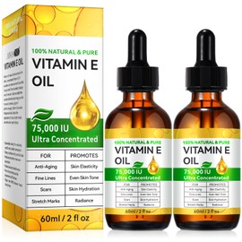 deserop Essential Vitamin E Oil for Skin,Face,75000 IU Pure Vitamin E Body Oil for Women Girls 4 Oz