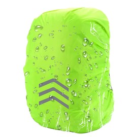 Ruayia Rain Cover for Backpack with Reflective Stripes, Waterproof Backpack Rain Cover Rain Cape, Small (18-25L) Reflector Backpack Cover Water Wind-Resistant Hiking, Camping, Cycling - Neon Green S