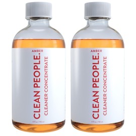 THE CLEAN PEOPLE Cleaner Concentrate - All-Purpose Cleaner for Multi-Purpose Cleaning, Bathrooms, Floors, Concentrated, Recyclable Packaging (Amber Scent) 4oz (2 Pack)