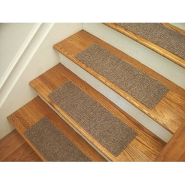Essential Carpet Stair Treads - Style: Berber - Color: Beige Gray - Size: 24" x 8" - Set of 15