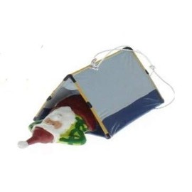 OnHoliday Santa in Blue Camping Tent Lying on Back Christmas Tree Ornament