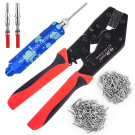 JRready ST6553 Crimping Tool ACT-SY-JRN003S Pin Extractor Tool Kit Male and Female Terminals 18-24AWG Wire Crimp Contacts Pin and Sockets Compatible with Molex .062” 3.68mm Pitch