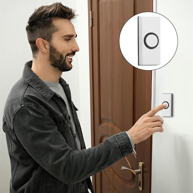 Wired Doorbell Button – Weatherproof Wall-Mounted Push Button with 2