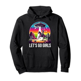 Space Cowgirl Let's Go Girls Cosmic Galactic Western UFO Pullover Hoodie