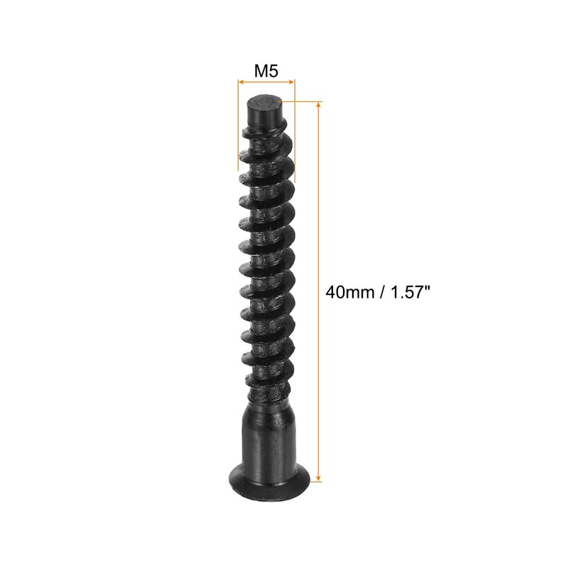 sourcing map 20Pcs M5x40mm Hex Socket Countersunk Head Self Tapping