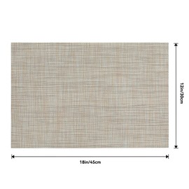 Frundoo Wipe Clean Place Mats, Set of 4 PVC Tear-Resistant Heat Resistant Non-Slip Place Mats for Kitchen, Home, Restaurant, Dining Table (Flax Colours, 45 x 30 cm)