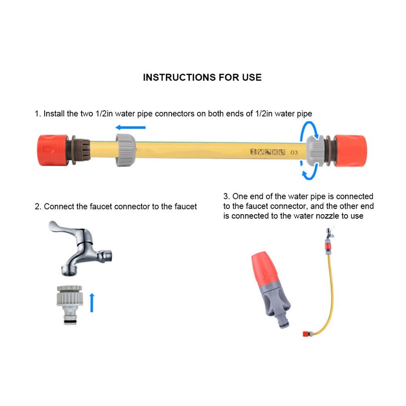 Garden Water Hose Nozzle Sprayer Connector Kit Household Car Washing