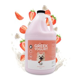 Bark2Basics Strawberries & Creme Greek Yogurt Protein Rich Dog Shampoo, 1 Gallon - All Natural Ingredients, Feeds Protein To Follicles, Restores Moisture, Repairs and Nourishes