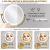 Hardwired Bathroom Makeup Mirror Wall Mount Gold, Double Sided 1/10X