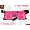 Graintex DS1118 8 Pocket Pink Tool Belt in Suede Leather