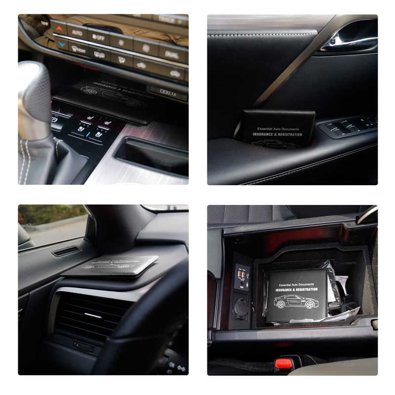 UYYE Car Registration and Insurance Card Holder, Vehicle Glove Box