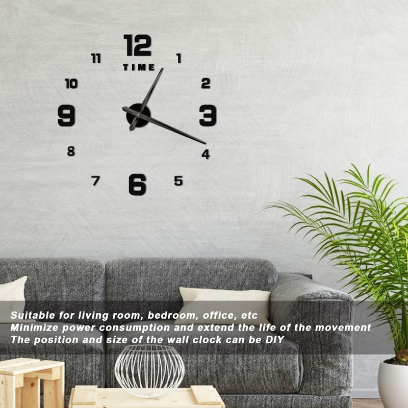 Wall Clock Large DIY Home Living Room Modern Art Decoration