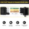 WALSIO 4 Way Flat Trailer Extension Coiled Cable, 4 Pin