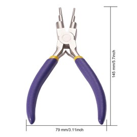 Alicates de Alambre 6 en 1, Herramienta de Fabricación de Joyas de Acero Al Carbono con Punta Redonda, Multifuncional para Doblar Alambre de Metal en Bucle
