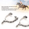 EIMSOAH 2PCS Silver Stainless Steel Horse Spurs, with Pattern, Cowboy