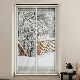 Premium Thermal Magnetic Windproof Curtain - Large White Entrance Wind Blocker