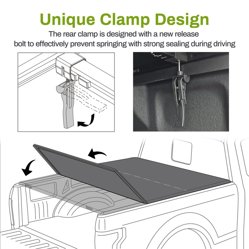 AUTOSAVER88 Soft Tri-fold Truck Bed Tonneau Cover Fits for Toyota