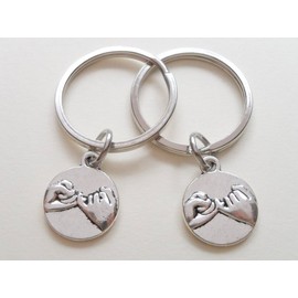 Double Pinky Promise Charm Keychains; Couple Keychains, Promise Gift