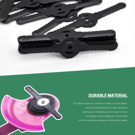 NEW-YIJUNSHUN Plastic Grass Strimmer Blades, 139mm Lawn Mower Blades Garden Mower Replacement Cordless Strimmer Cutting Blades for Grass Trimmer Replacement Blade (50, Black)