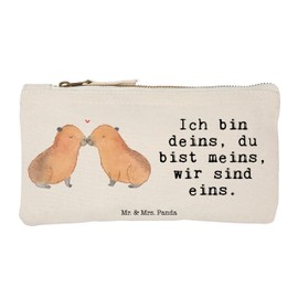 Mr. & Mrs. Panda Capybara Love Make-Up Bag, White, Hand Drawn