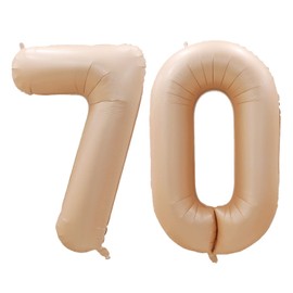 GOER Number 70 Balloons for 70th Birthday Party Decorations,42 Inch Jumbo Foil Helium Balloons for 70th Anniversary (Caramel)