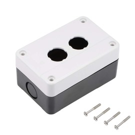 uxcell Push Button Switch Control Station Box 22mm 2 Holes Aperture White and Black