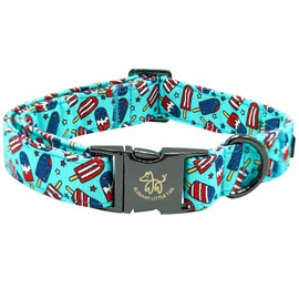 Elegant little tail Independence Dog Collar, Holiday Pet Collar Patriotic Dog Durable Dog Collars Girl or Boy Soft Pet Gift Adjustable Dog Collar for Small Medium Large Dogs