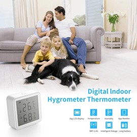 WiFi Thermometer Hygrometer, Room Thermometer Hygrometer, Digital Temperature Humidity Sensor Monitor, Wireless Temperature Humidity Sensor Monitor with App Control for Room Baby Indoor Garage
