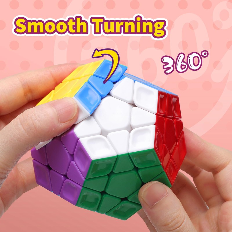 TOYESS Magic Cube Megaminx Speedcube, 3 x 5 Megamix Dodecahedron