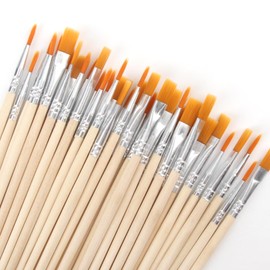 DBALL 80 Stück Pinselset Acrylfarben Hochwertiges Künstler Fein Pinsel Mit Holzgriff Hochwertiges Pinselset Geeignet für Künstler Erwachsene Und Kinder（Gelb）