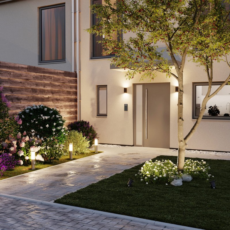 ledscom.de Poru Bollard Light with Socket for Outdoor Use, Black,