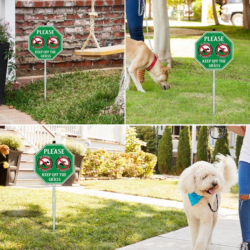 Faittoo No Peeing No Pooping Dog Sign with 36" Stake