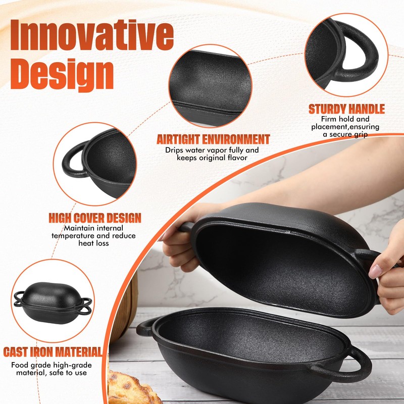 Maxdot 4qt Dutch Oven with Lid Enameled Cast Iron Sourdough