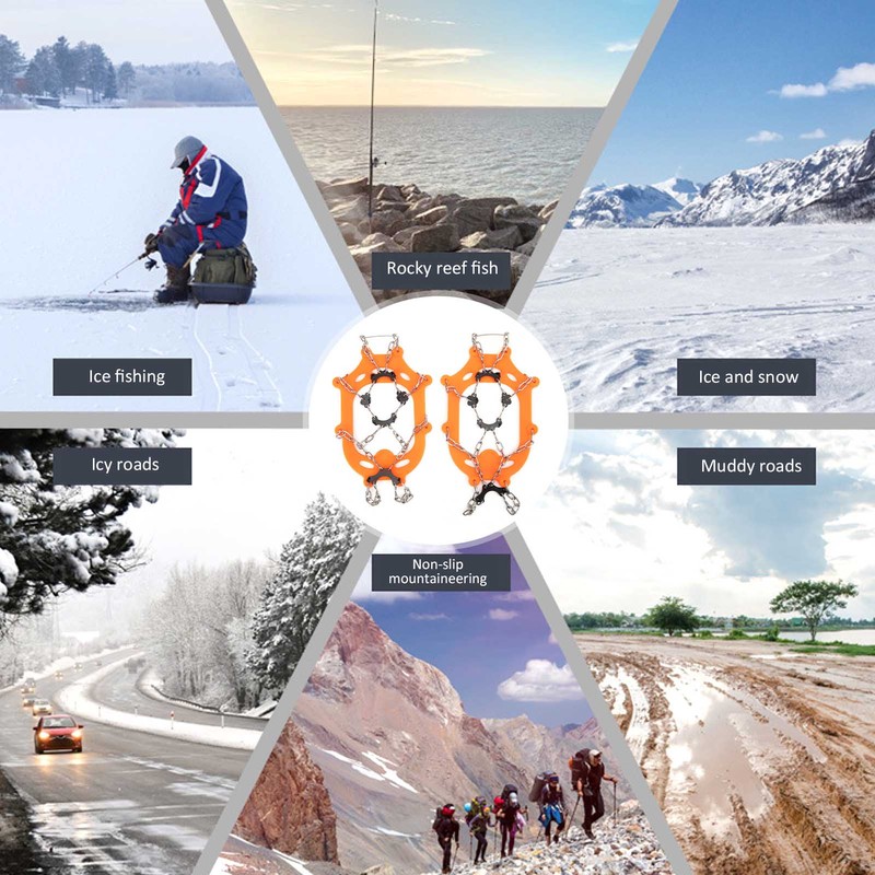 1 Pair 8 Teeth Crampons AntiSlip Traction Ice Cleats Snow