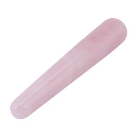 Massage Stone Wand Wand Massager Natural Quartz Crystal Face Massage Wand Stone Smooth Wand Massage Tool 100mm(Pink)