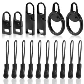 16 PCS Zipper Pull Tab Replacement Metal Handle Fixer，Zipper Tag Cord Pull Extension for Backpack Jacket Handbag