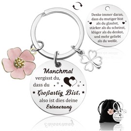 Gifts for Women, Advent Calendar Filling, Christmas Gift, Birthday Gift for Women, Lucky Charm Key Ring, Small Items, Christmas Gifts for Girlfriend, Mum, Sister, Wife, silver