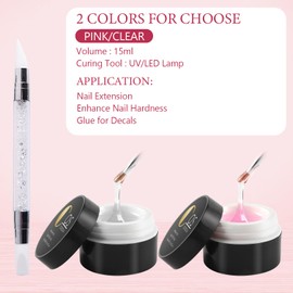 2 Stück Aufbaugel für Gelnägel 15ml Gel für Nägel Nagel Gel UV zur Nagelverlängerung und Modellage für Nägel Versiegelungsgel Gel Nagellack Nail Art Design
